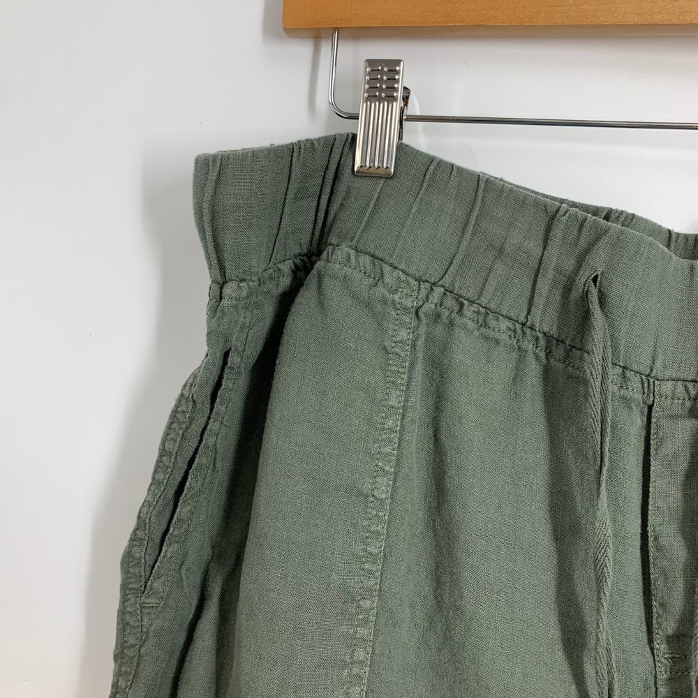 Caslon Womens Olive Green 100% Linen Blend Drawstring‎ Jogger Pants Size L - Picture 3 of 13